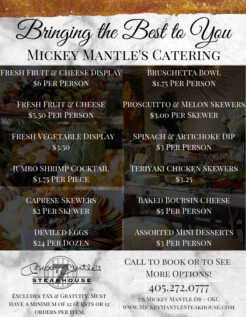 Pinot's Palette Catering Menu